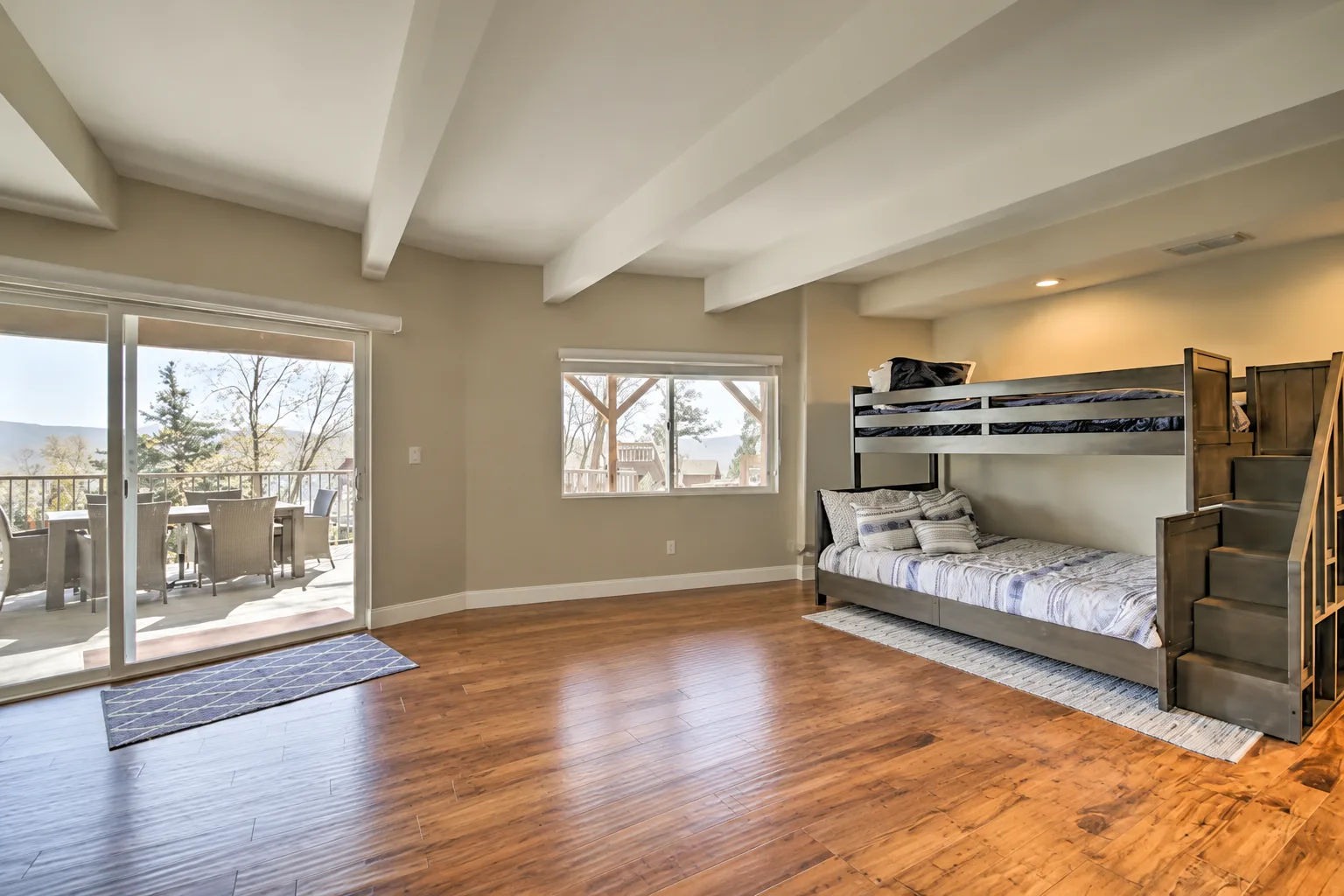 Bedroom 4 with bunk beds and foosball